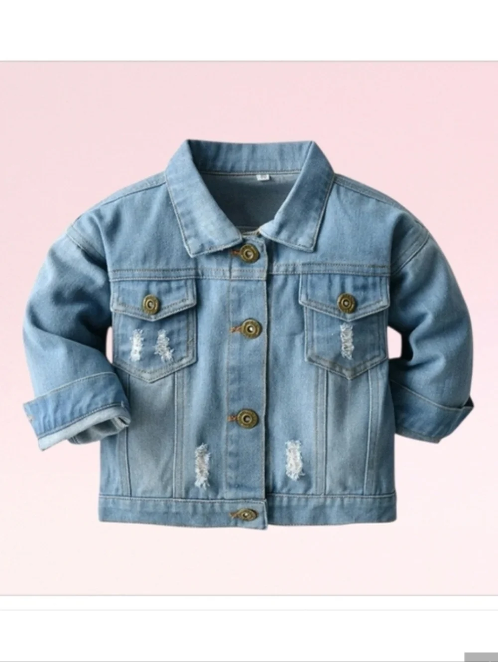NWT Kids Distressed Denim Jacket Size 4T